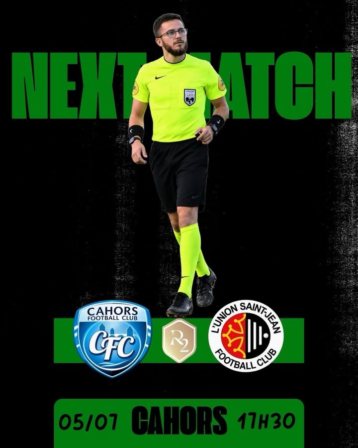 Notre arbitre Aurélien sera du côté de Cahors ce samedi pour la